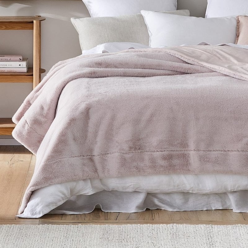 Astoria Dusty Pink Fur Blanket