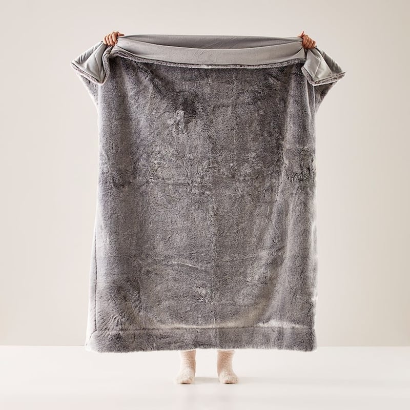 Montana Grey Wolf Fur Throw