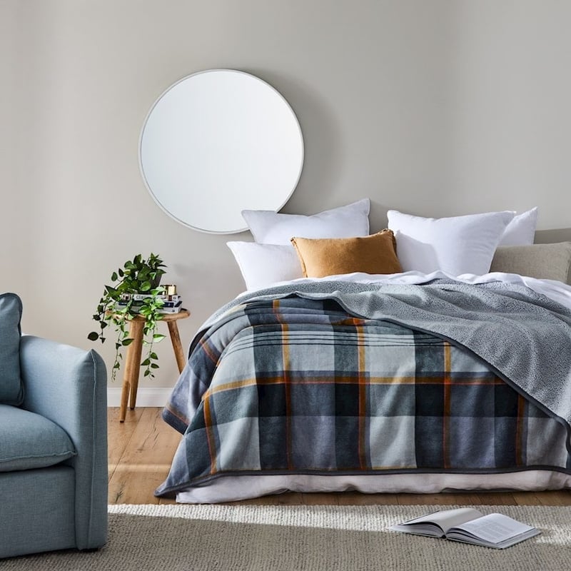 Sherpa Check Print Blanket