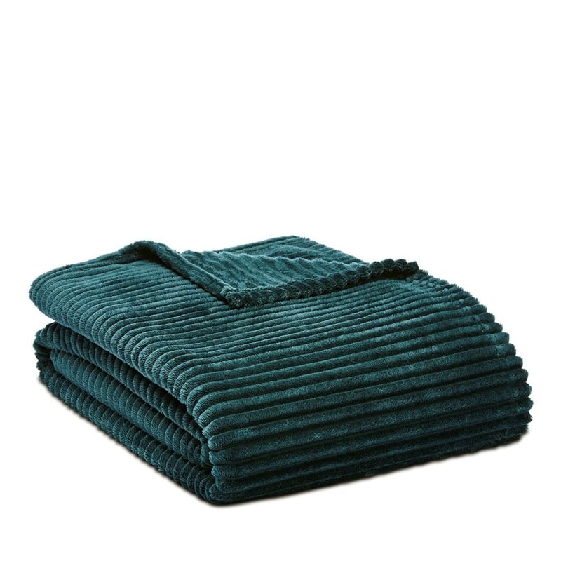 Evan Forest Ribbed Blanket