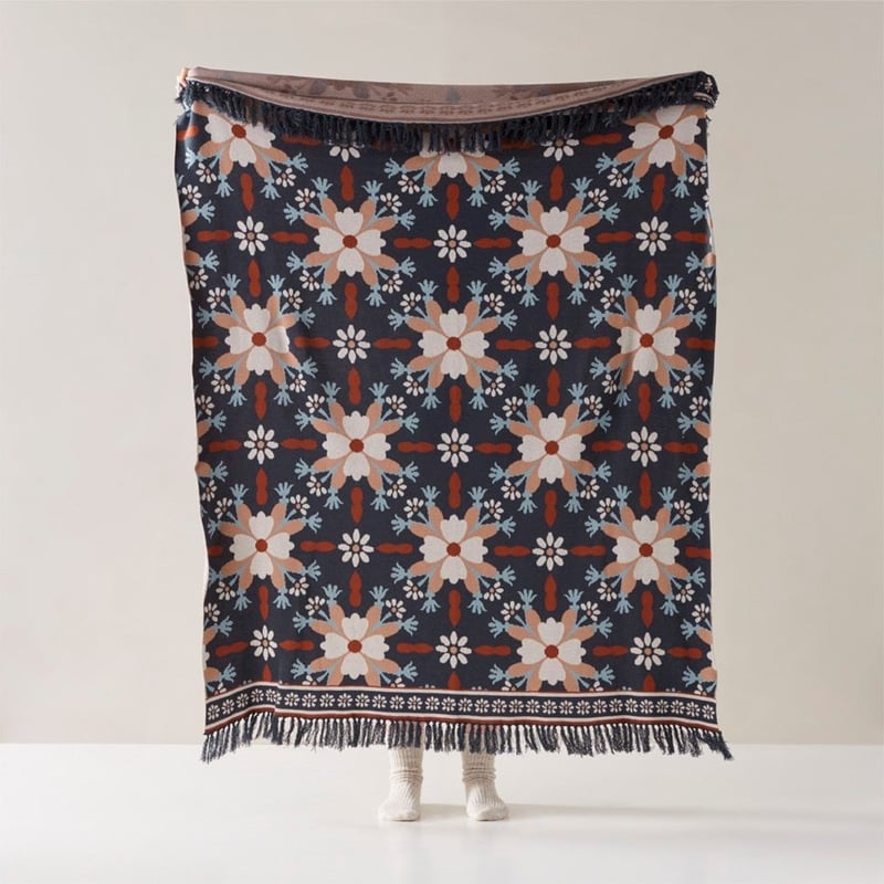 Welcome Home Blue Knitted Throw