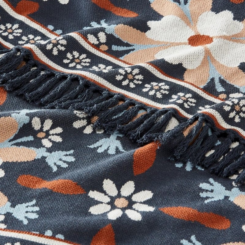 Welcome Home Blue Knitted Throw