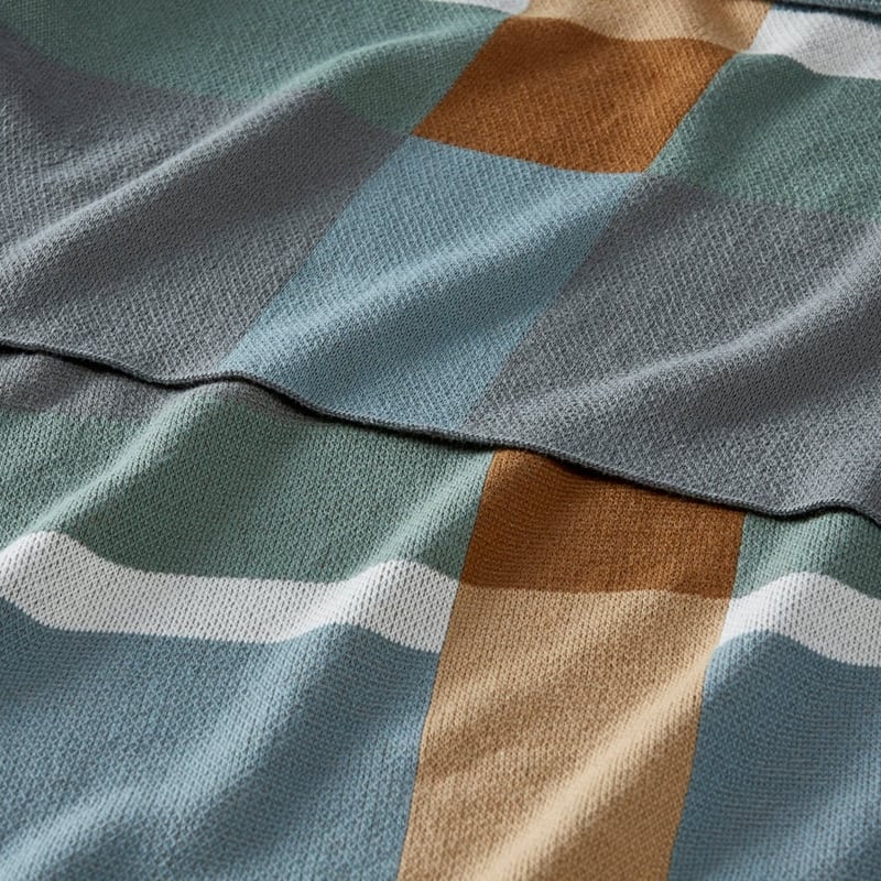 Retreat Green Check Knitted Throw