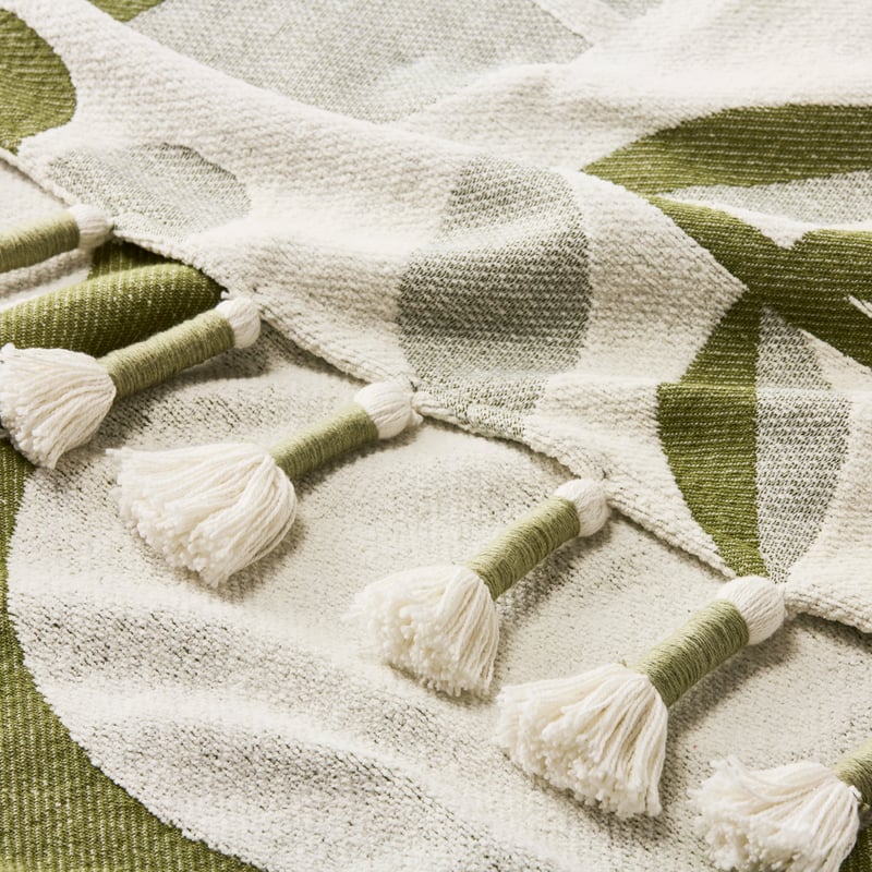 Esme Retro Natural & Green Throw