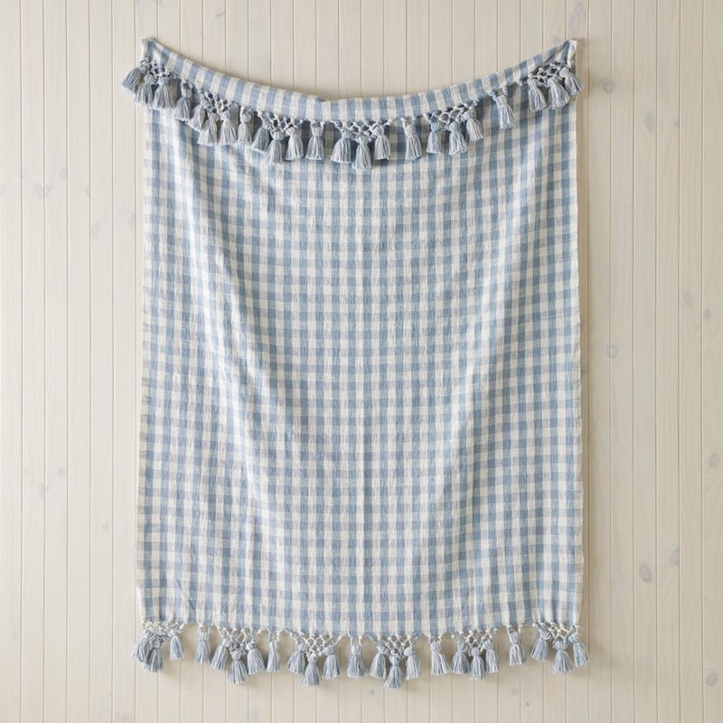 Zola Light Denim & White Throw