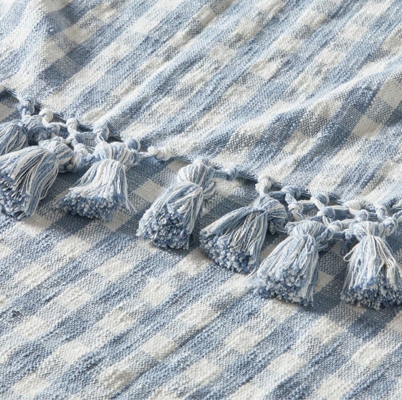 Zola Light Denim & White Throw