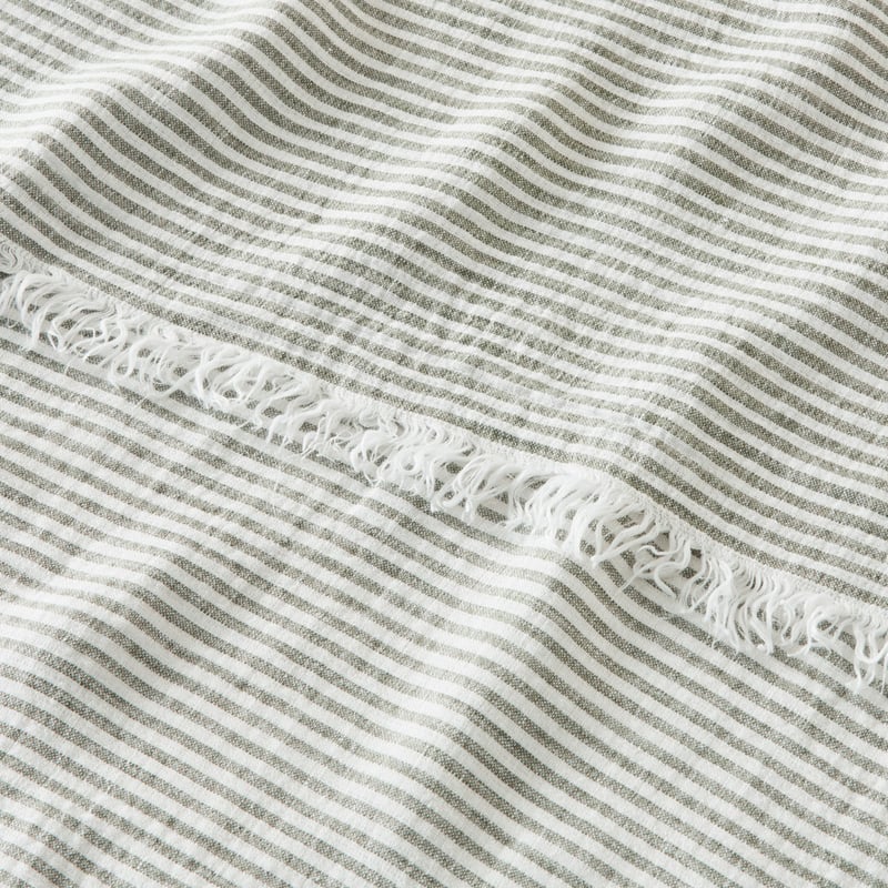 Kenai Forest & White Stripe Linen Throw