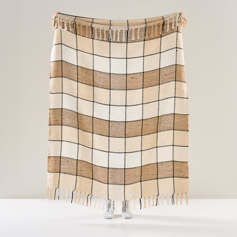 Coogee Brown Check Throw