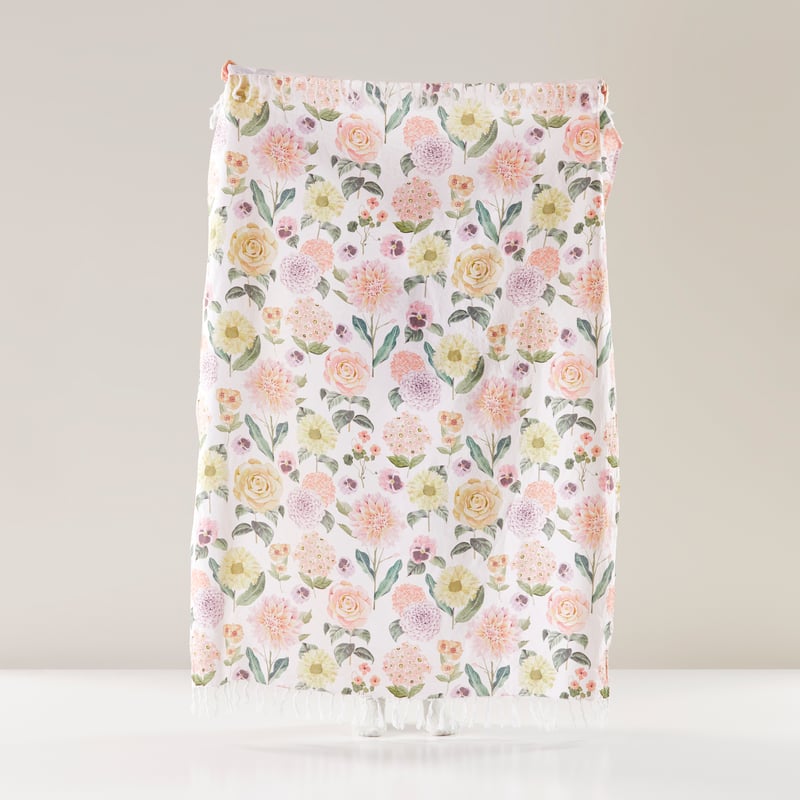 Botanist Pink Linen Throw