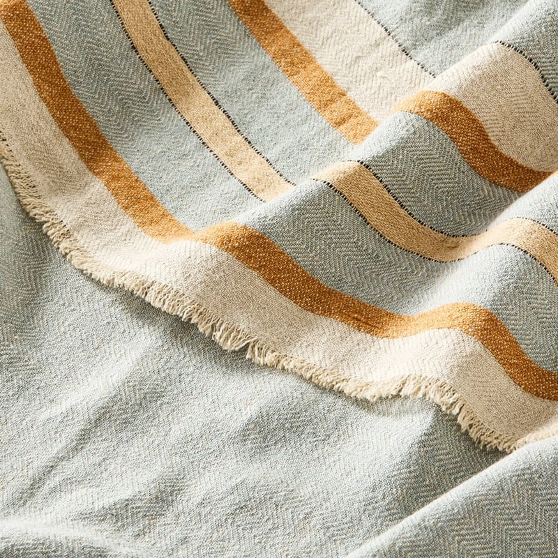 Indra Blue Linen Throw