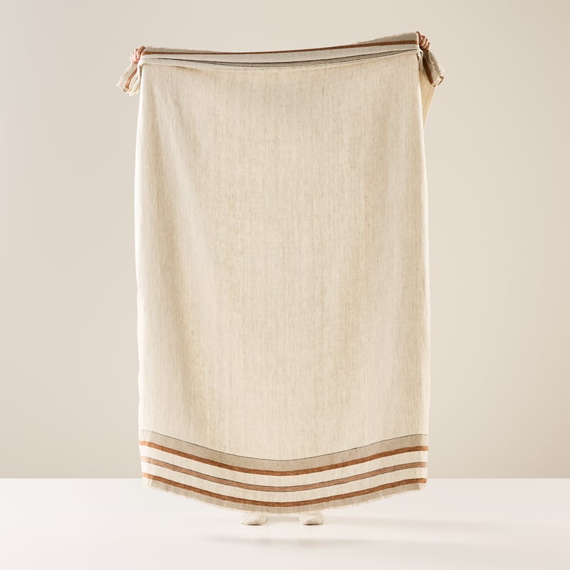 Indra Natural Linen Throw