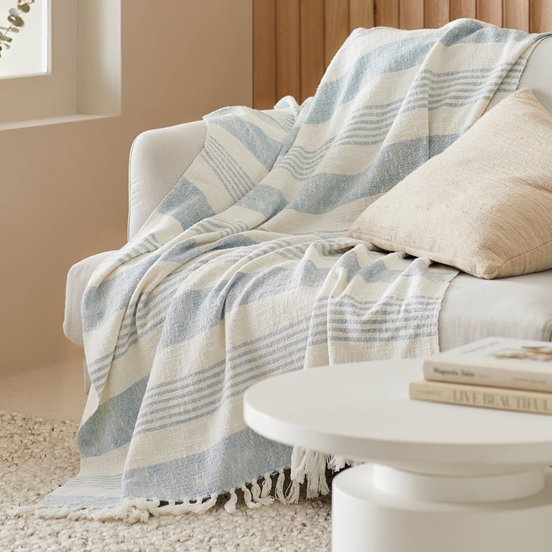 Argo Blue Stripe Throw 