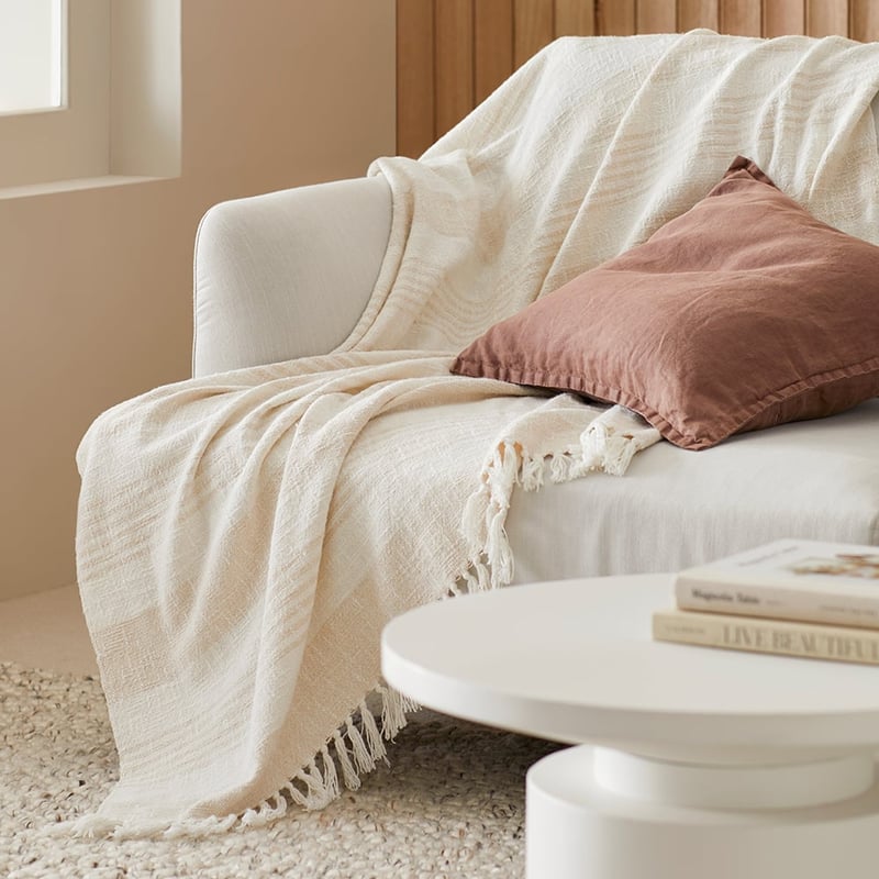 Argo Natural Stripe Throw