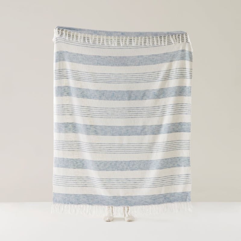 Argo Blue Stripe Throw 