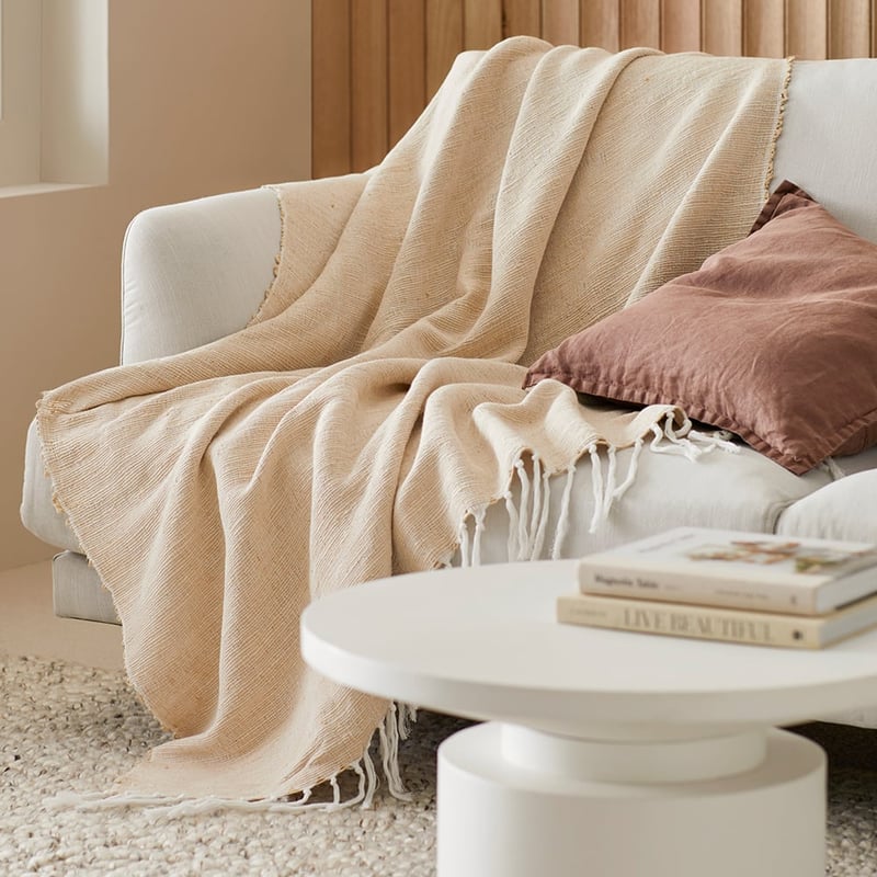 Caspian Natural & White Throw