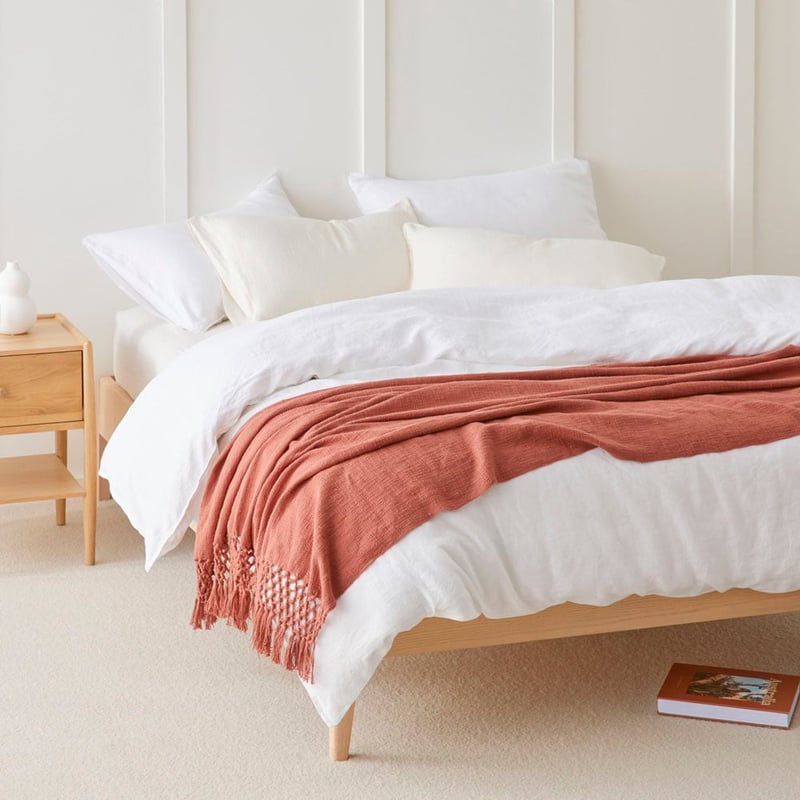 Macrame Rust Knot Throw