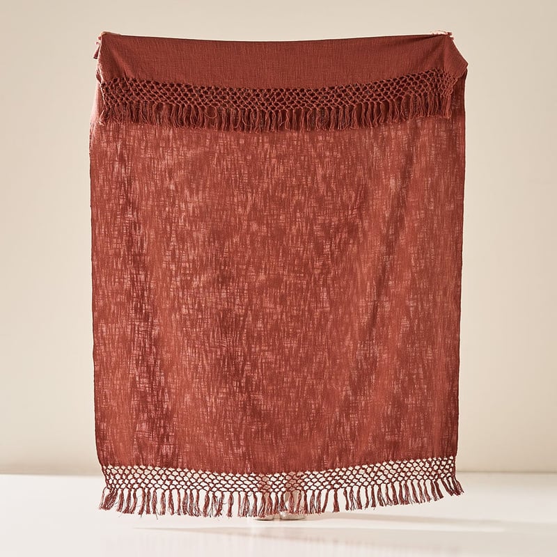 Macrame Rust Knot Throw