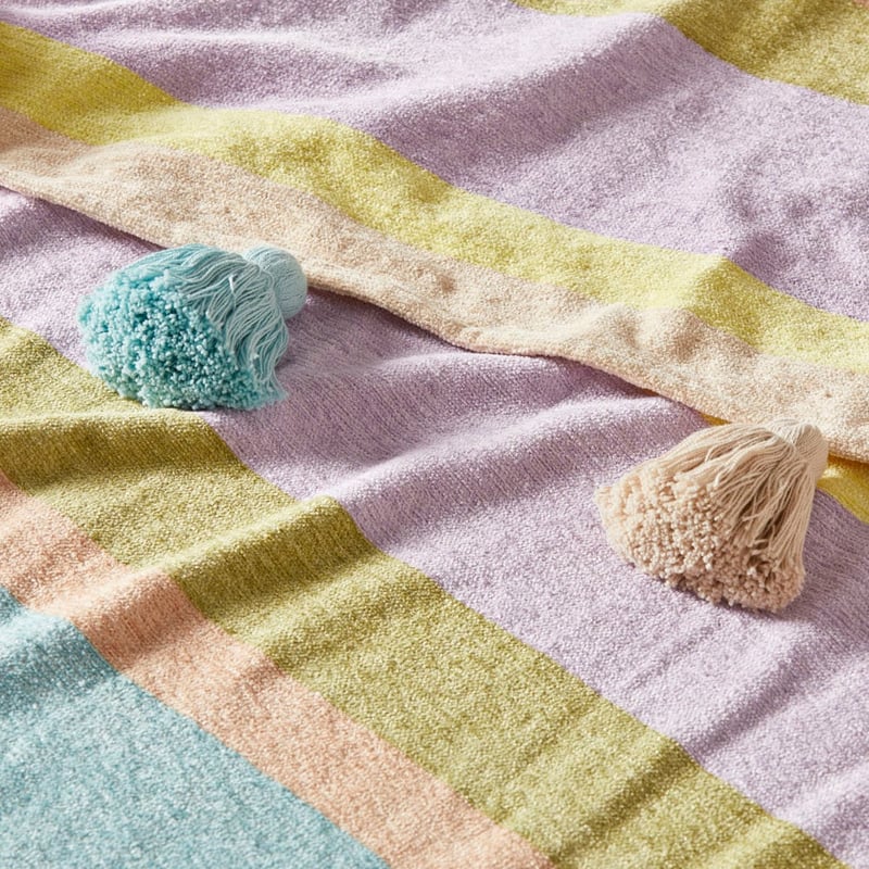Sorbet Pastels Stripe Throw