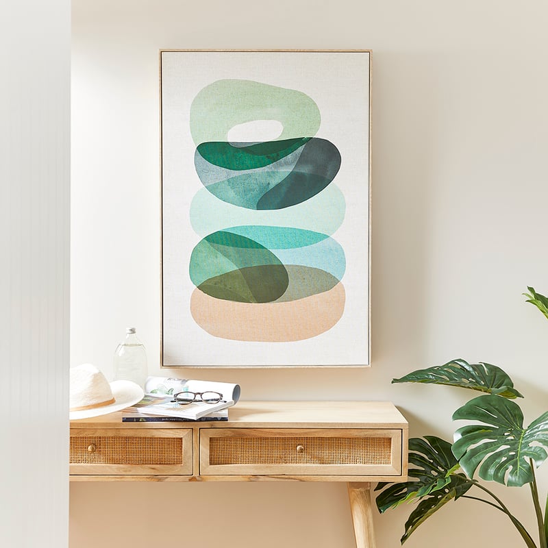 Retro Earth Stones Spring Collage Canvas