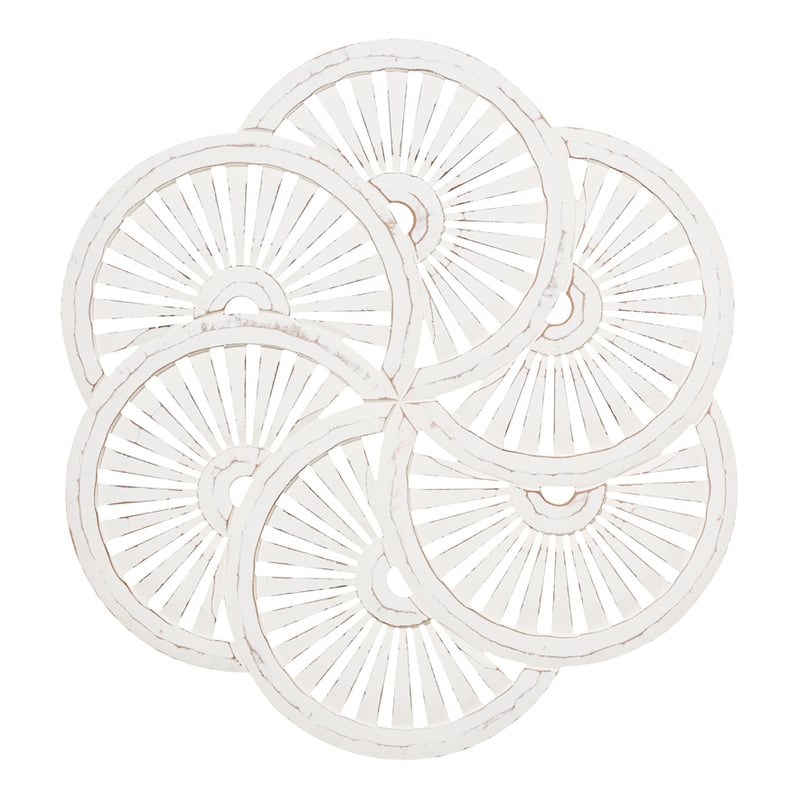 Lotus White Round Wall Art
