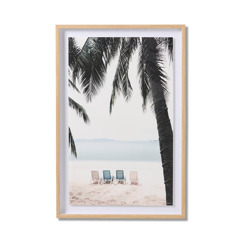 Island Framed Beach Chairs Wall Art