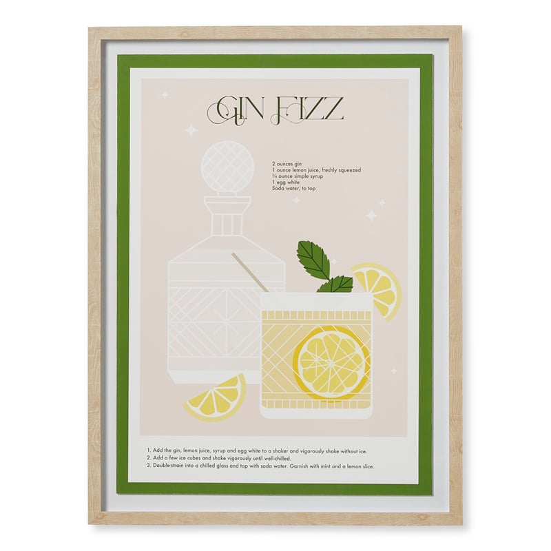 Cocktail Gin Fizz Framed Wall Art