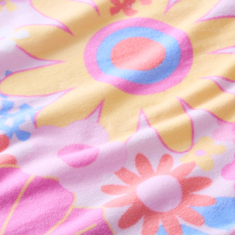 Kids Retro Floral Printed Beach Towel