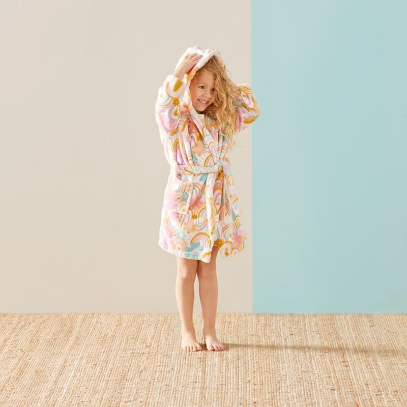 Ultra Soft Sunshine & Rainbows Kids Bathrobe