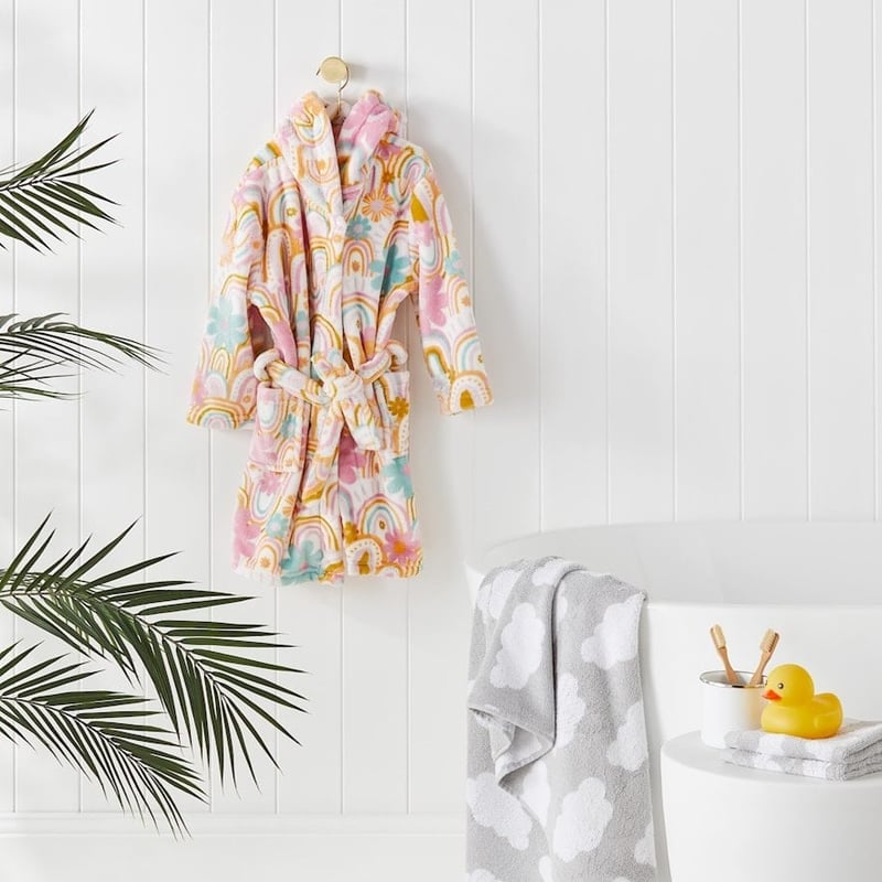 Ultra Soft Sunshine & Rainbows Kids Bathrobe