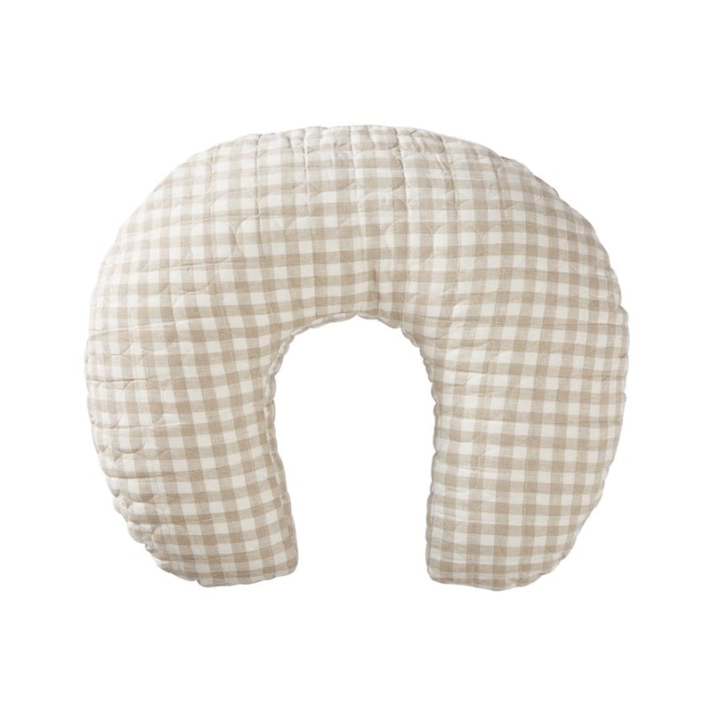 Vintage Washed Linen Check Nursing Pillow