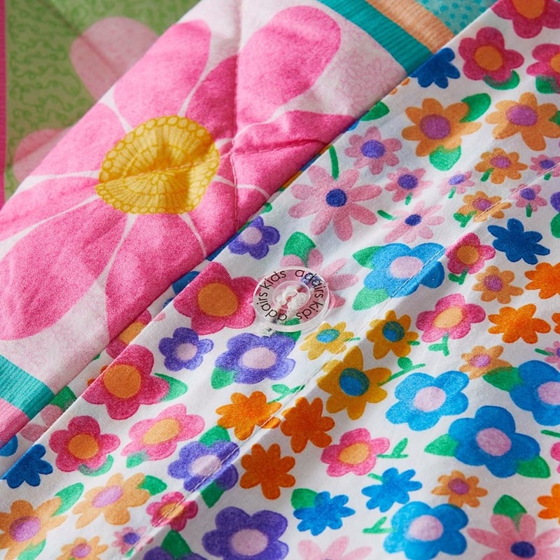 Retro Daisy Multi Quilted Quilt Cover Set