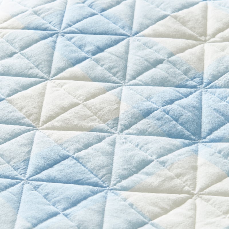 Yarn Dyed Sky Blue Gingham Quilt Cover Set
