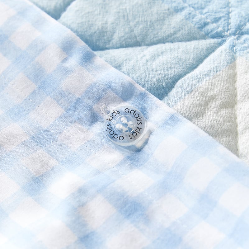 Yarn Dyed Sky Blue Gingham Quilt Cover Set
