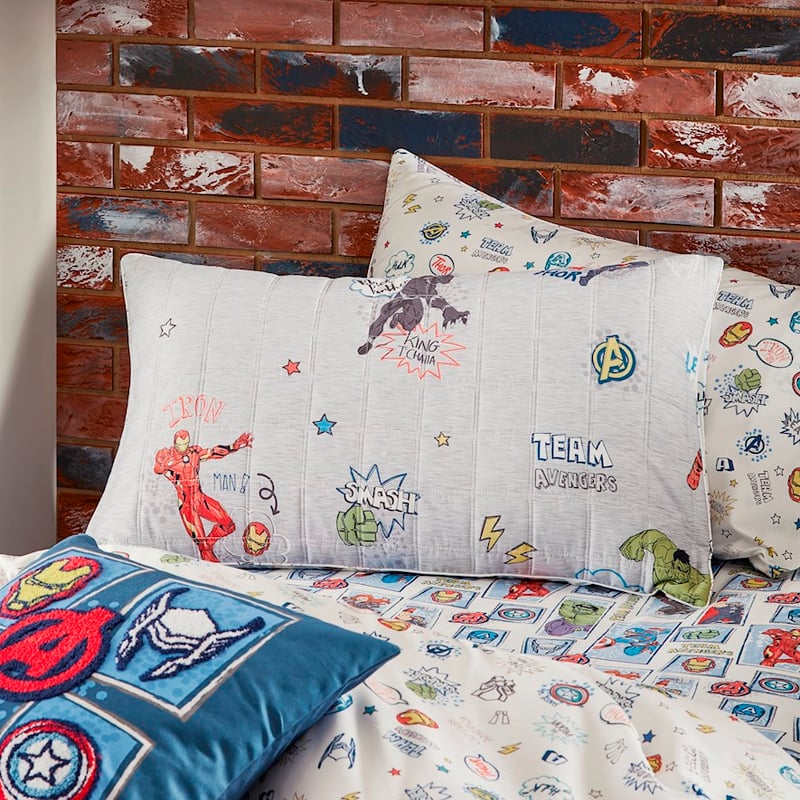 Marvel Avengers Grey Marle Quilted Quilt Cover Set