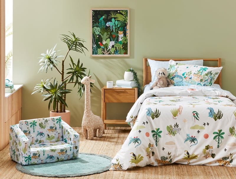 Animal Paradise Jungle Green Quilt Cover Set