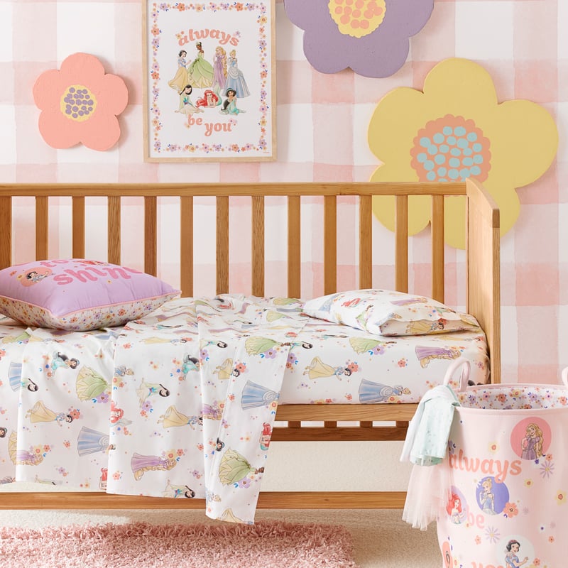 Disney Flower Princess White Sheet Set