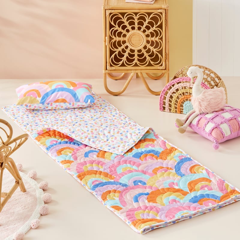 Kids Quilted Rainbow Sleeping Bag