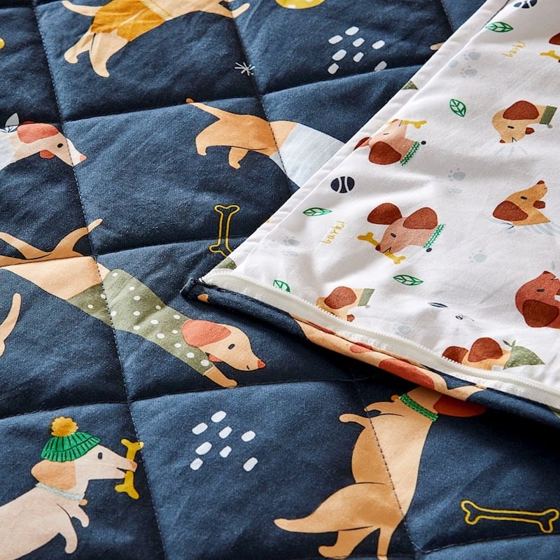 Sleepover Playful Puppies Navy Sleeping Bag