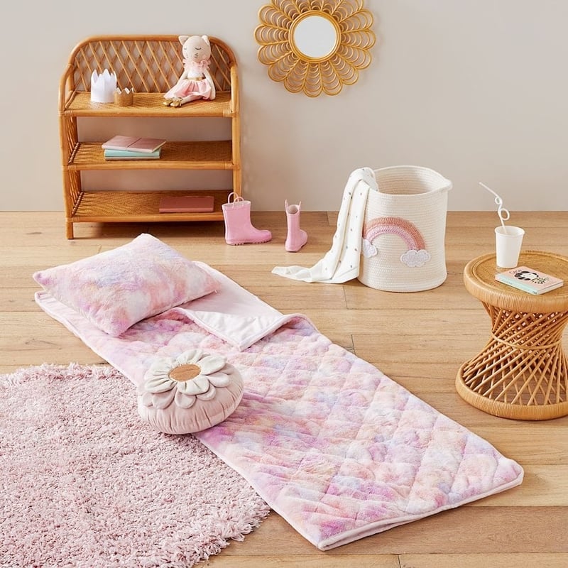 Tie Dye Multi Faux Fur Sleeping Bag