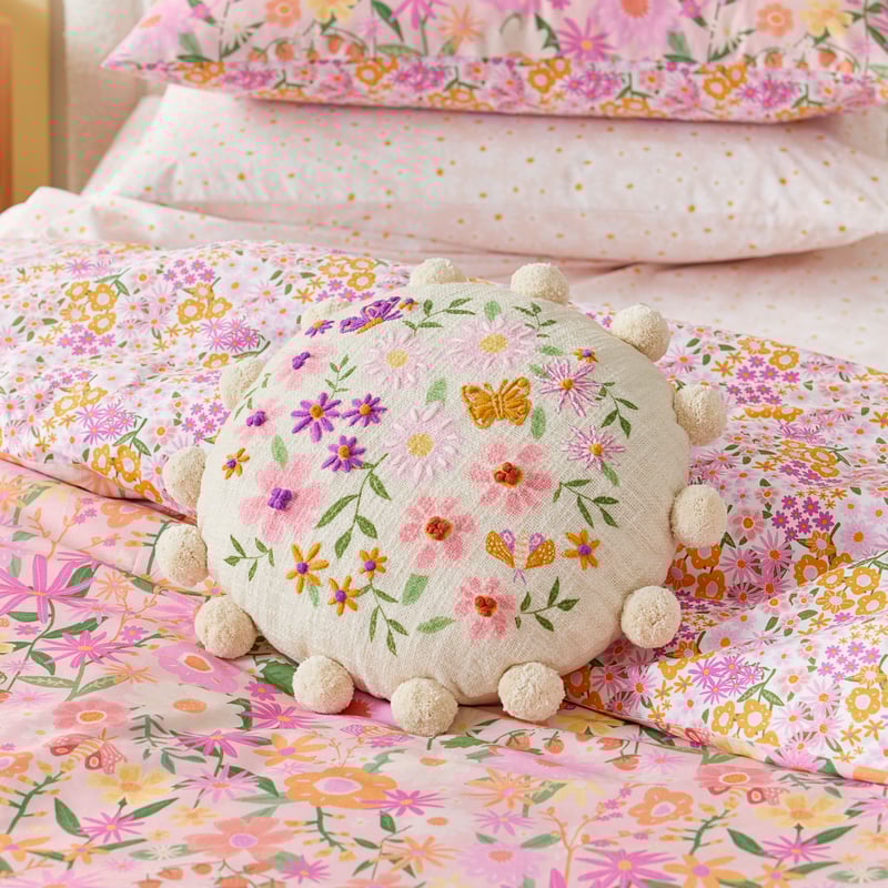 Spring Garden Textured Cotton Cushion