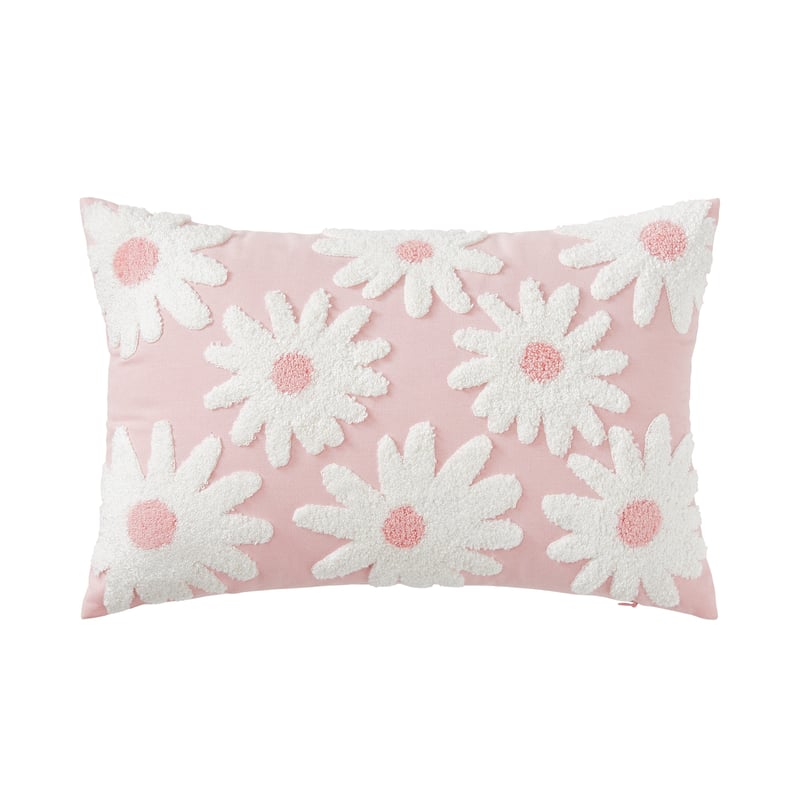 Sweet Pink Daisy Tufted Cushion