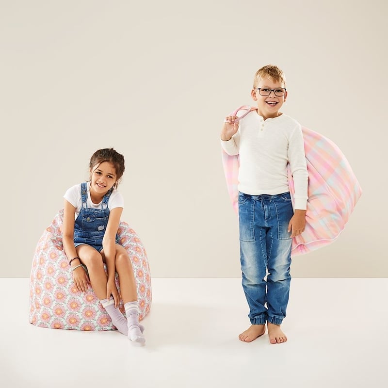 Rainbow Gingham Printed Bean Bag Cover
