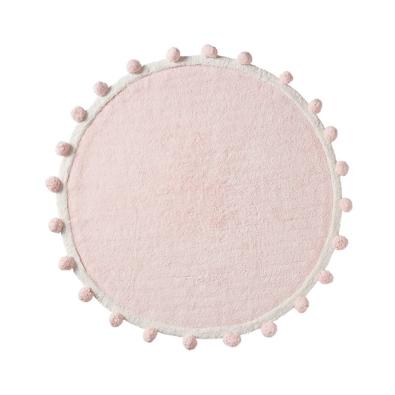 Decorative Pink Pom Pom Rug