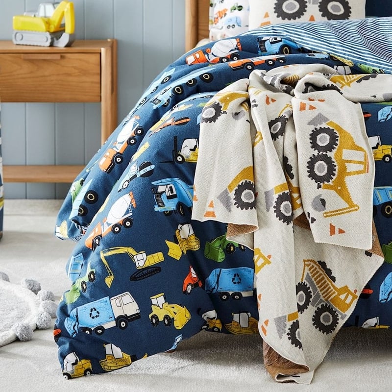 Knitted Under Construction Cotton Throw