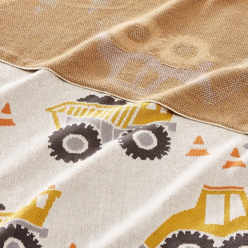 Knitted Under Construction Cotton Throw