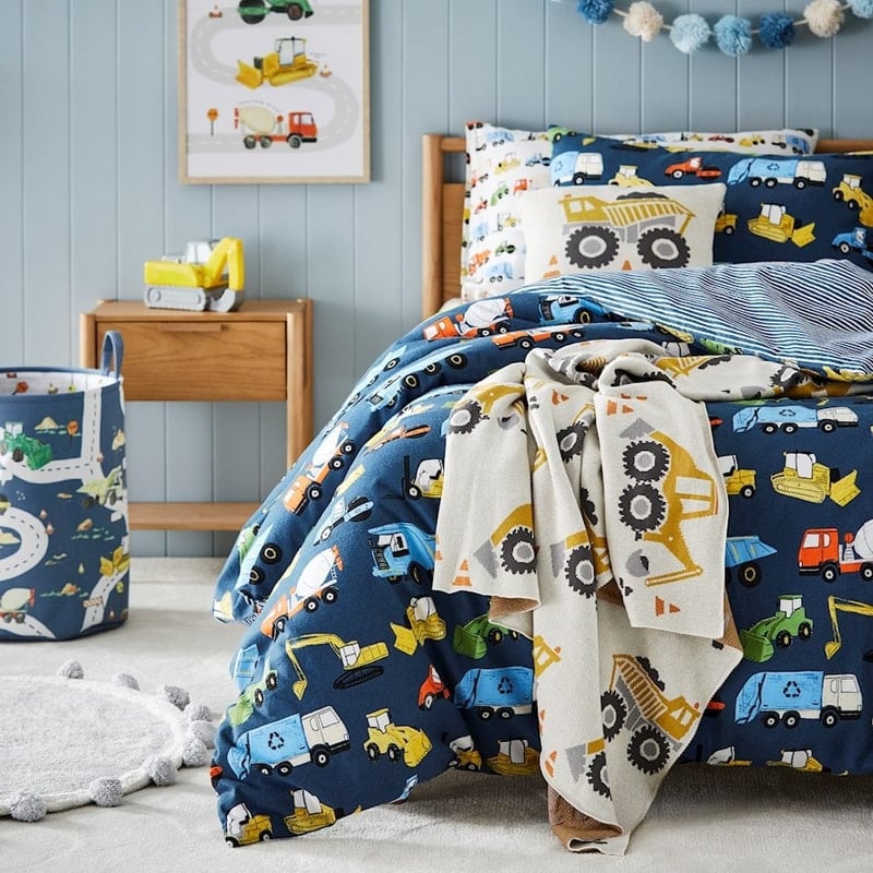 Knitted Under Construction Cotton Throw