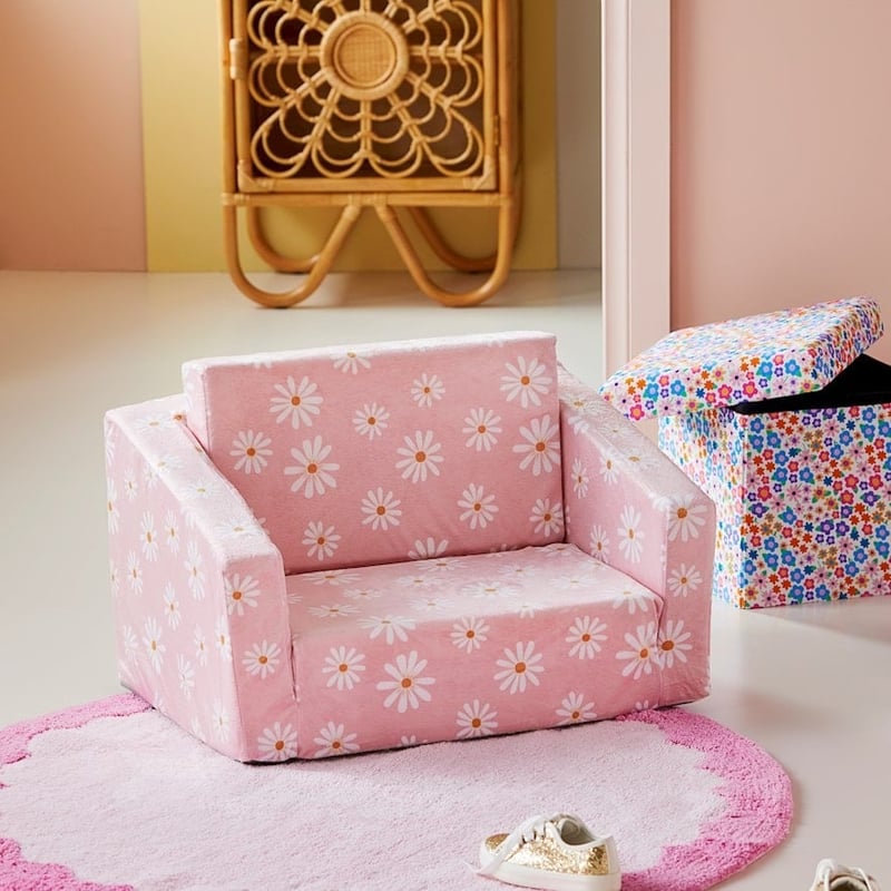 Velour Daisy Chains Flip Out Sofa