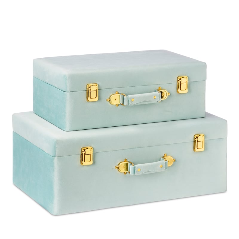 Keepsake Sage Gingham Suitcase Set of 2