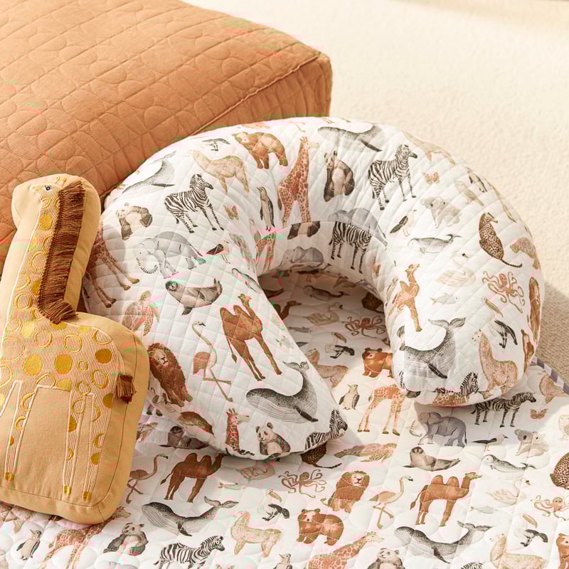 Encyclopedia Animals Neutrals Nursing Pillow
