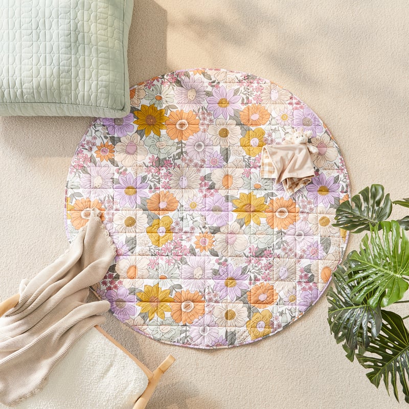 Farrah Floral Golden Baby Play Mat